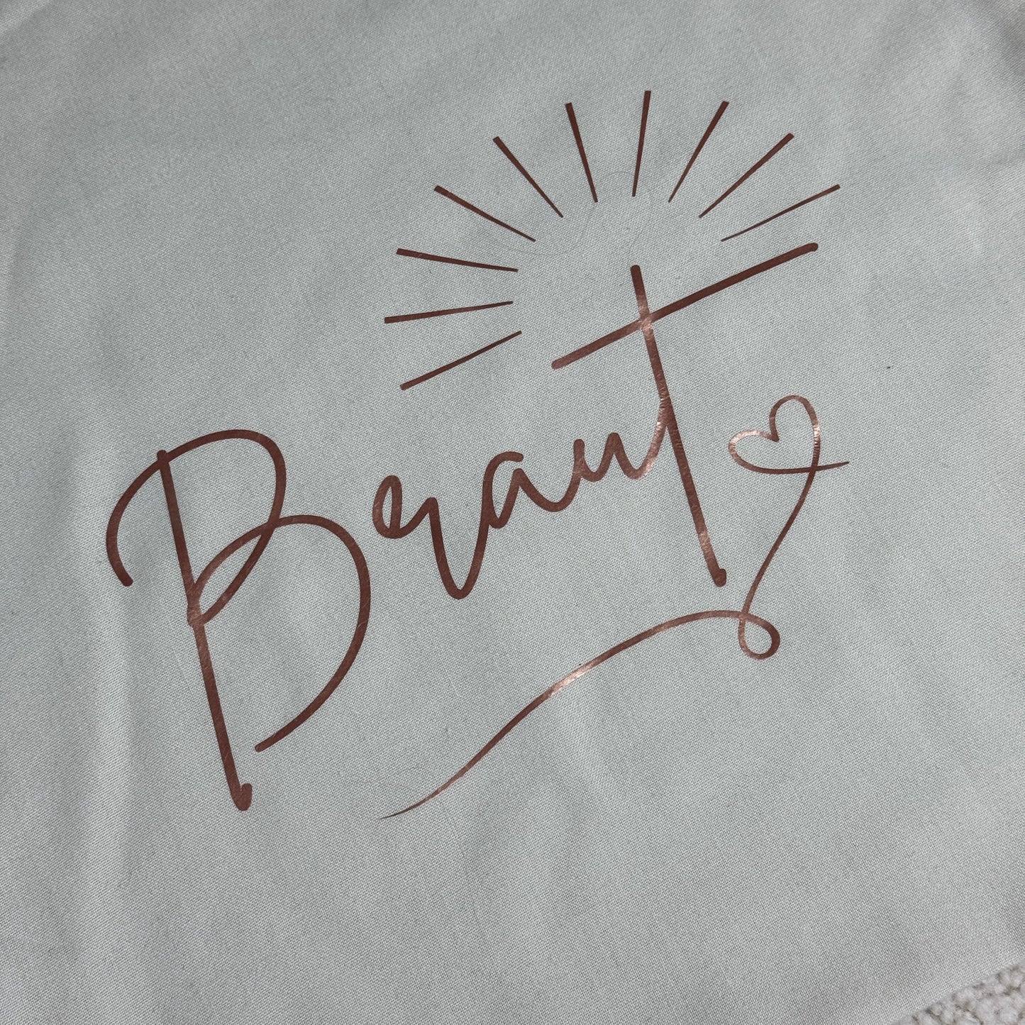 Nachhaltige Kordelzugtasche, JGA-Beutel in weiß "Braut"