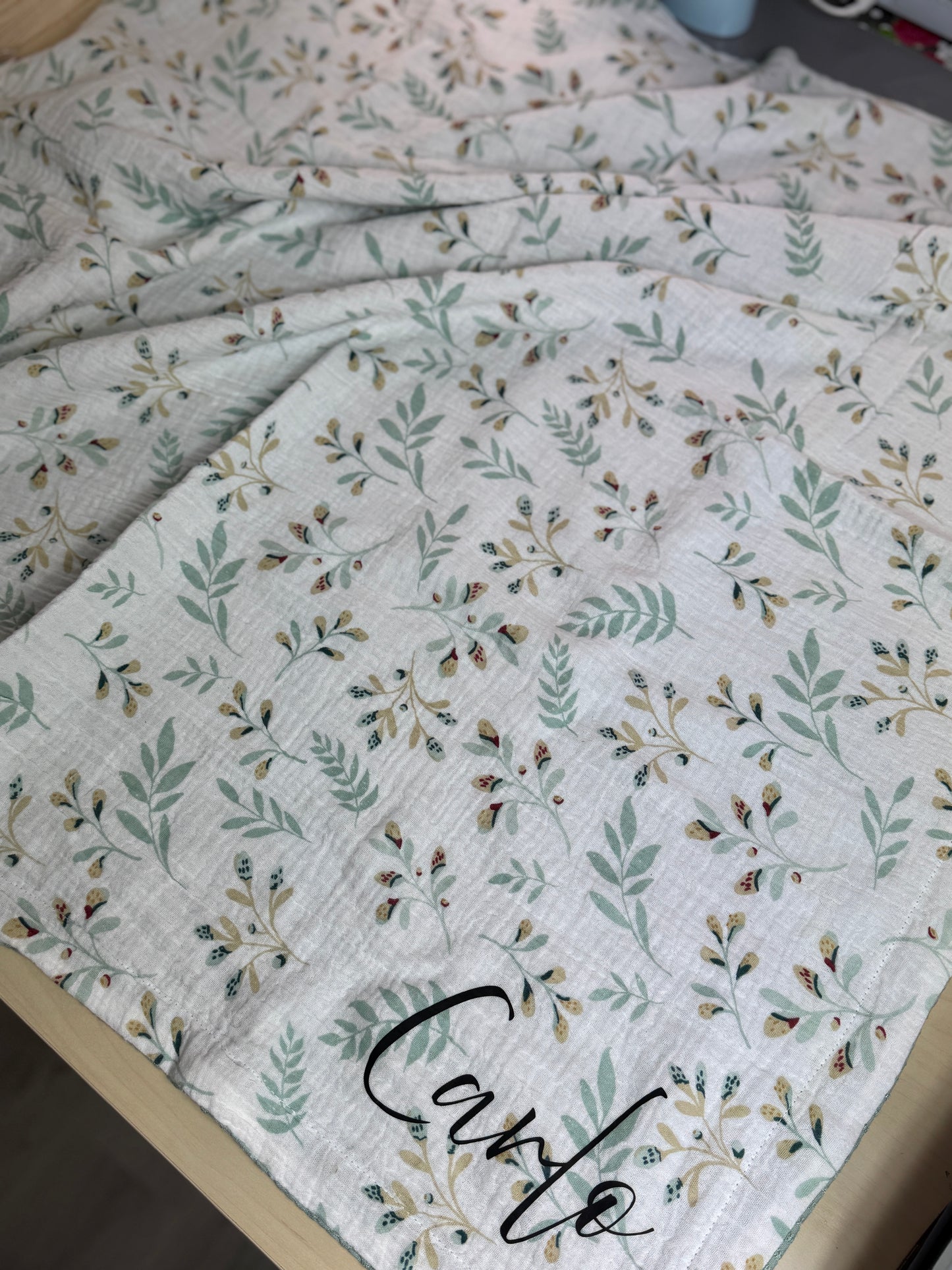Babydecke Musselin „Willow“ – personalisiert mit Name