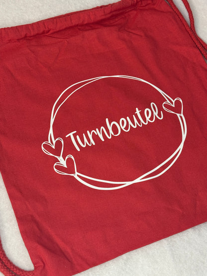 Bio-Baumwolltasche, nachhaltiger Turnbeutel in rot "Turnbeutel"