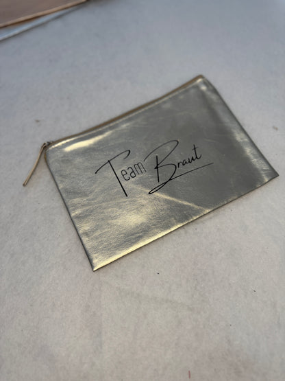JGA & Hochzeit-Kosmetiktasche PU Metallic | optional personalisierbar mit Name