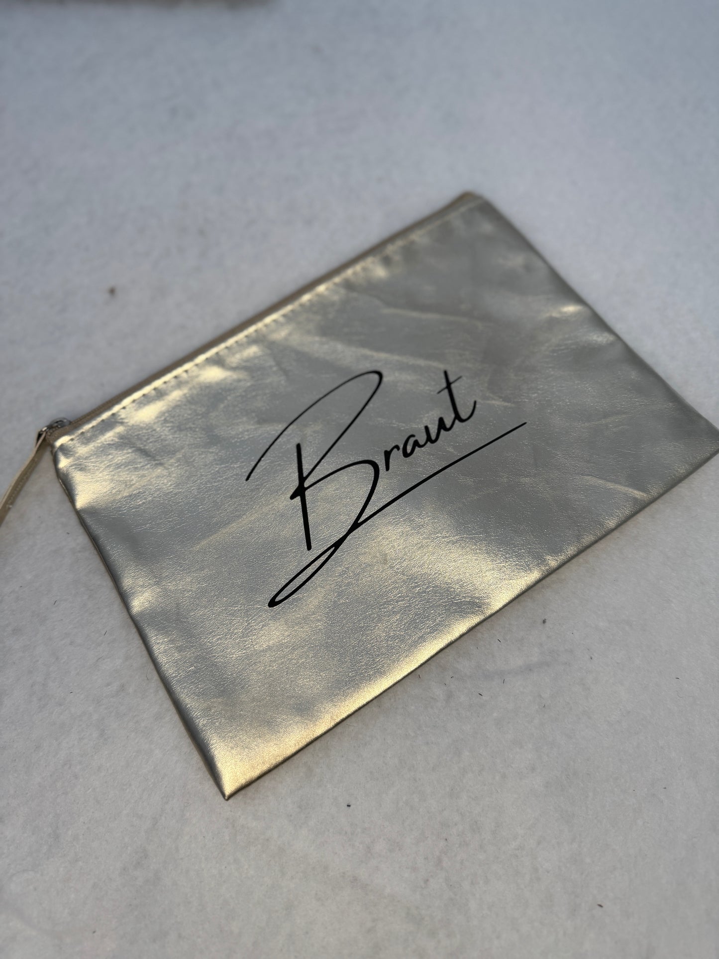 JGA & Hochzeit-Kosmetiktasche PU Metallic | optional personalisierbar mit Name