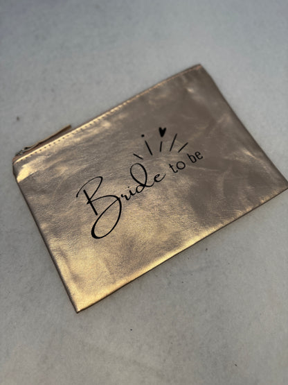 JGA & Hochzeit-Kosmetiktasche PU Metallic | optional personalisierbar mit Name
