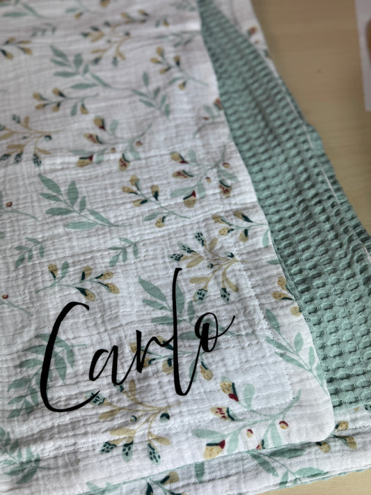 Babydecke Musselin „Willow“ – personalisiert mit Name