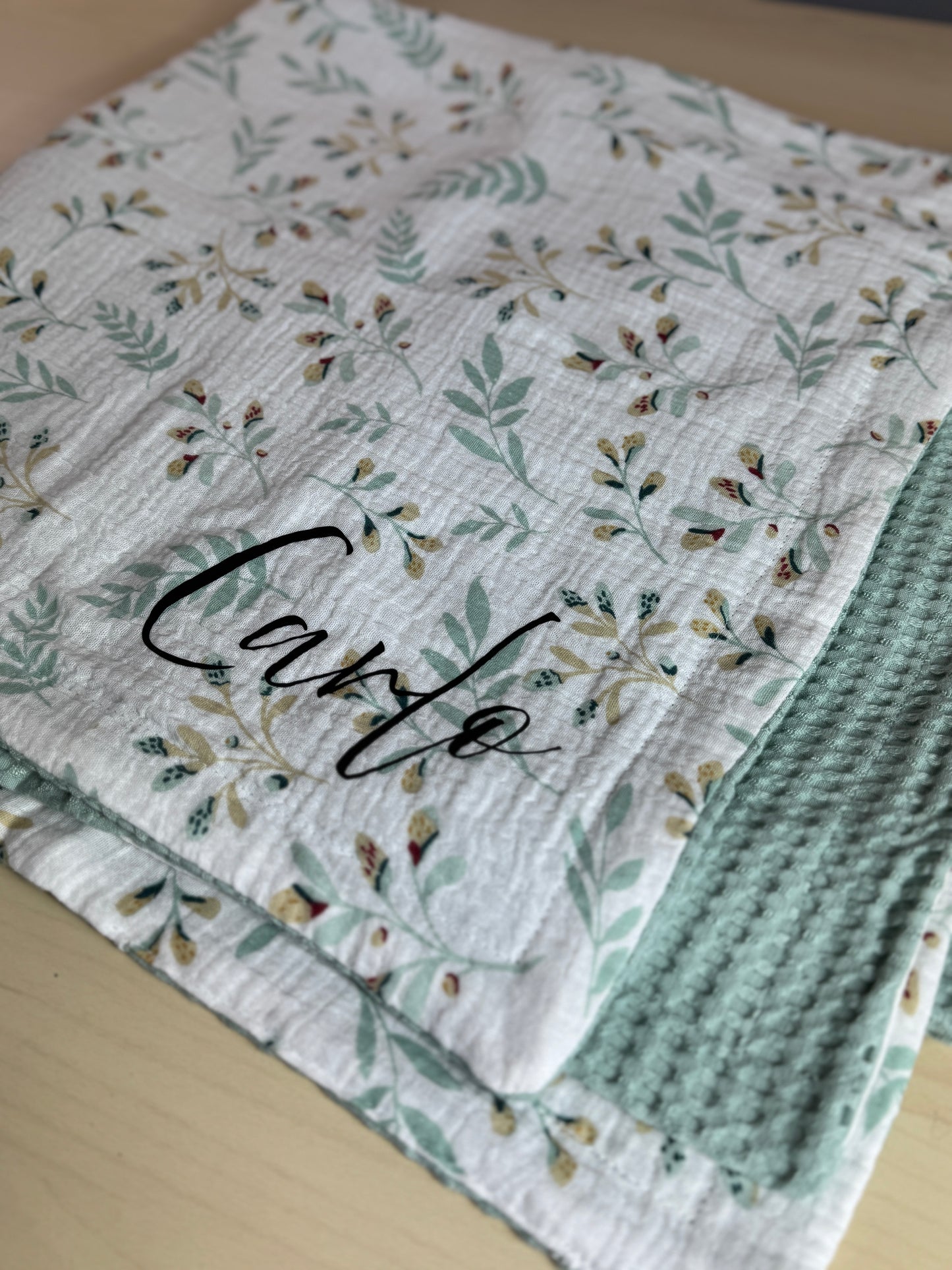 Babydecke Musselin „Willow“ – personalisiert mit Name