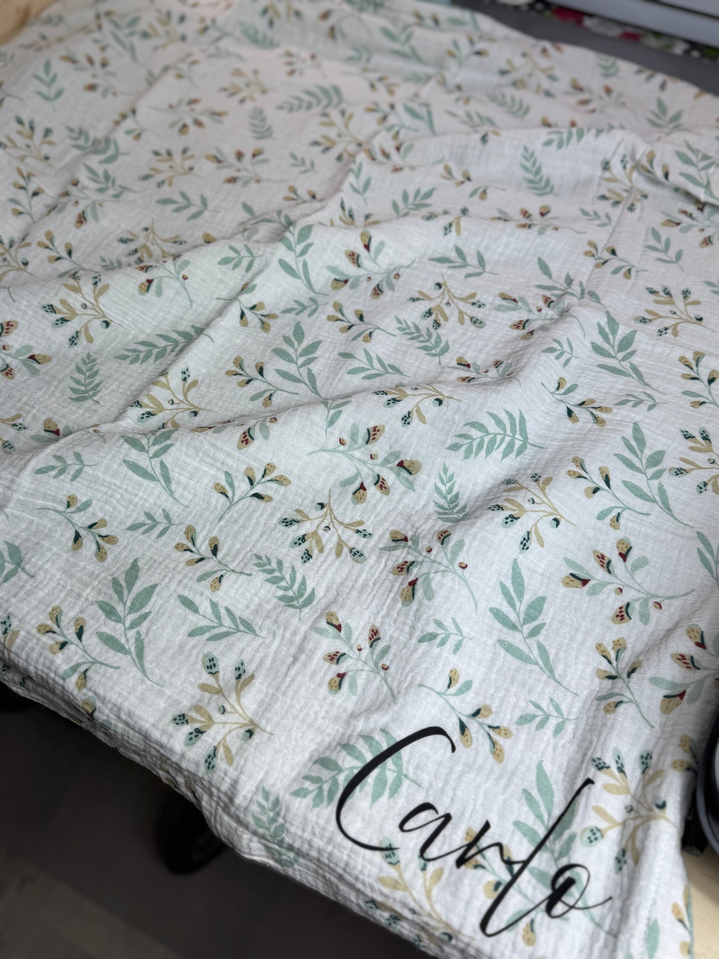 Babydecke Musselin „Willow“ – personalisiert mit Name