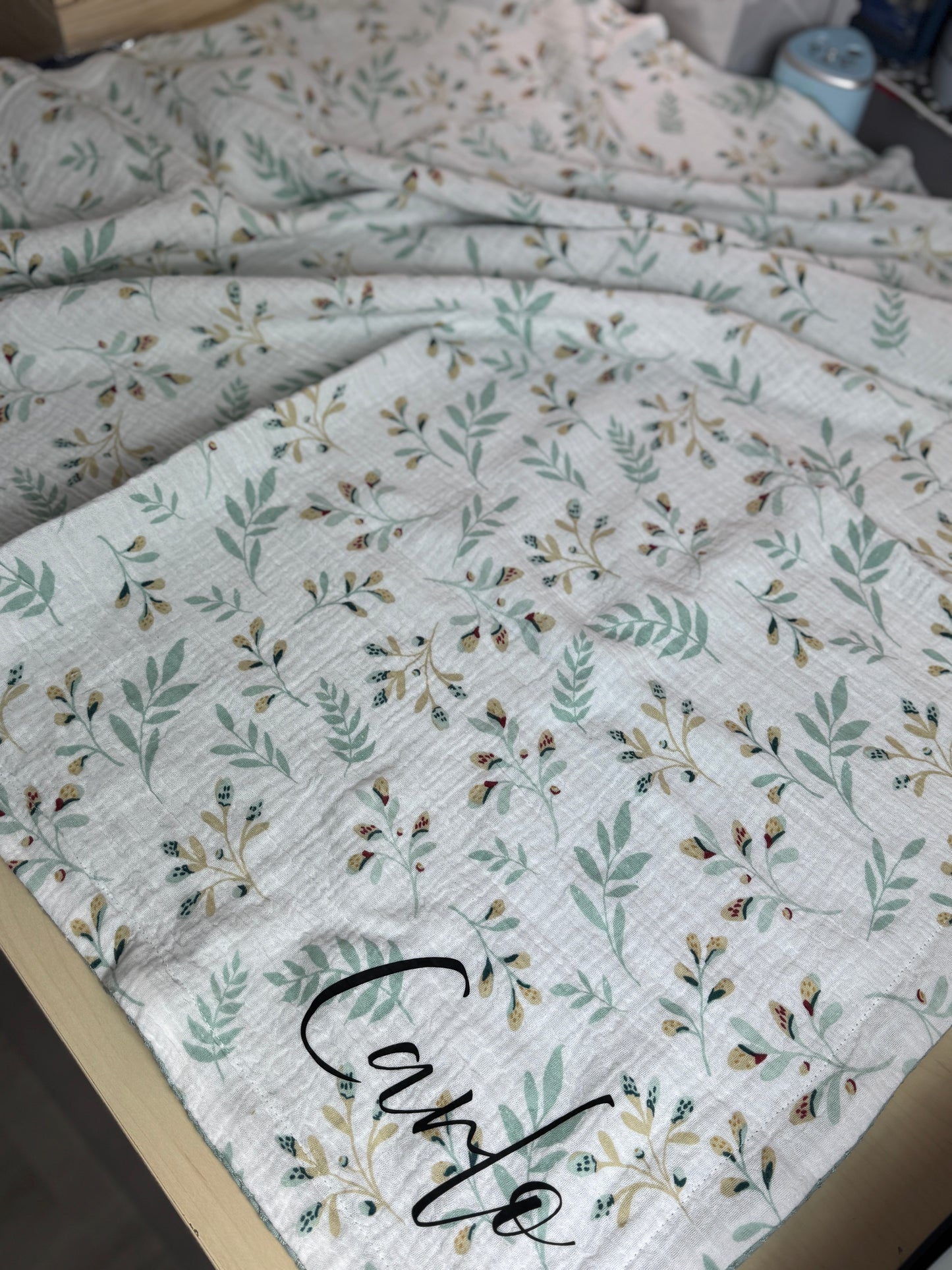 Babydecke Musselin „Willow“ – personalisiert mit Name