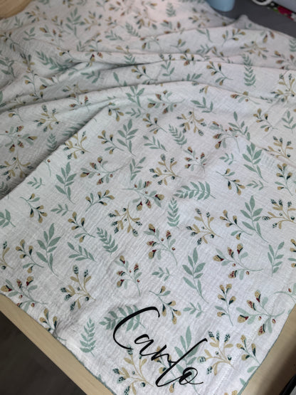 Babydecke Musselin „Willow“ – personalisiert mit Name