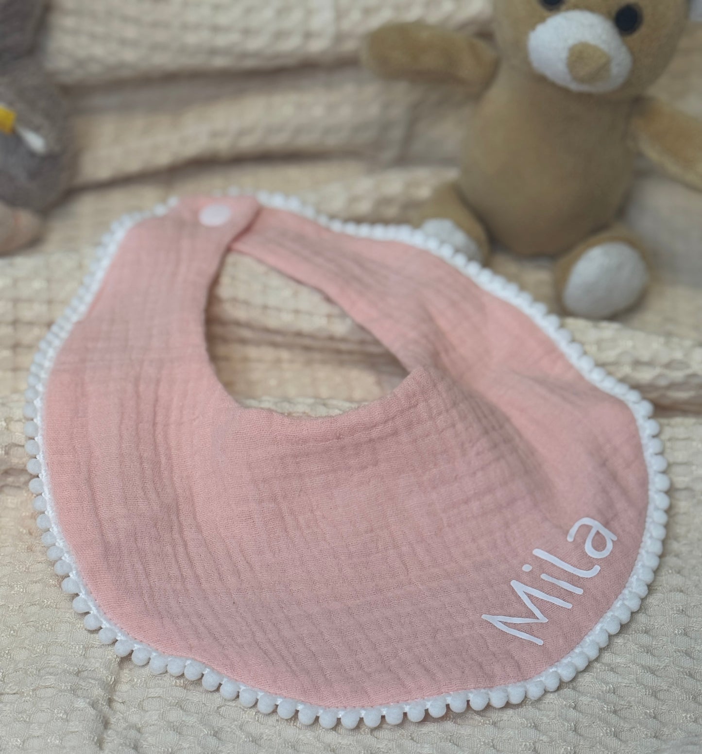 Personalisiertes Baby Halstuch aus Musselin mit Namen