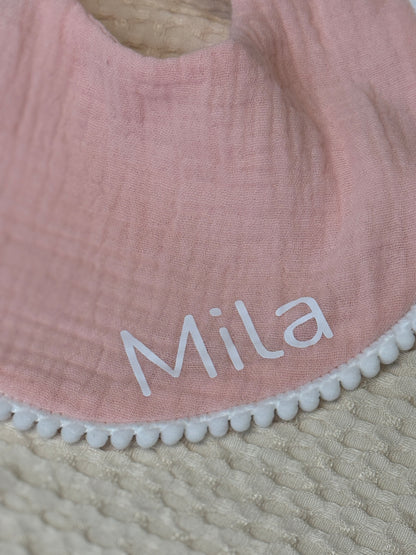 Personalisiertes Baby Halstuch aus Musselin mit Namen