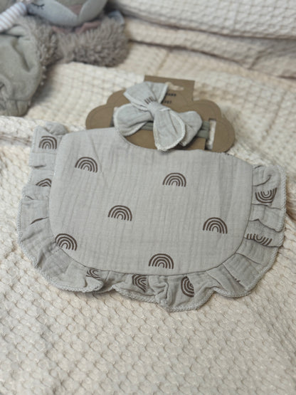 Personalisiertes Baby Latz-Set mit Haarband