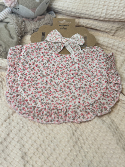 Personalisiertes Baby Latz-Set mit Haarband