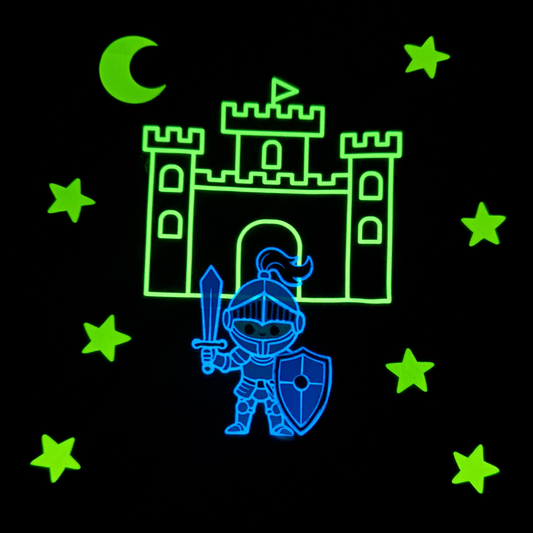 ✨ Glow-in-the-Dark Schlafanzug Ritter-Träume | Leuchtet im Dunkeln | 2-teiliges Set | Kinder Pyjama 💚⚔️🌙