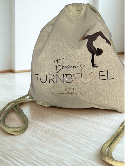 Personalisierter Turnbeutel mit Metallic-Aufdruck| Sport & Freizeit