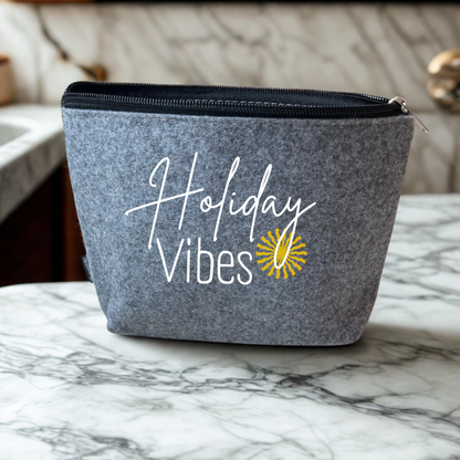Nachhaltige Kosmetiktasche Filz | "Holiday Vibes" | Kultur- & Reisebeutel