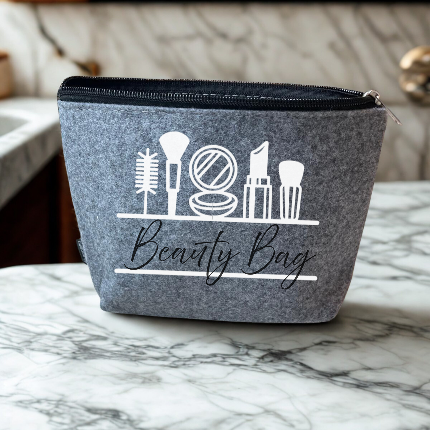 Nachhaltige Kosmetiktasche Filz | "Beauty Bag" | Kultur- & Reisebeutel