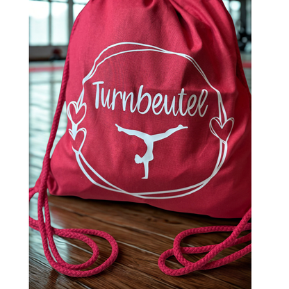 Bio-Baumwolltasche, nachhaltiger Turnbeutel in rot "Turnbeutel"