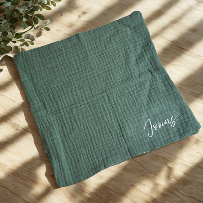 Personalisiertes Musselin Baby Waschtuch mit Namen