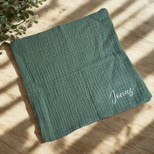 Personalisiertes Musselin Baby Waschtuch mit Namen