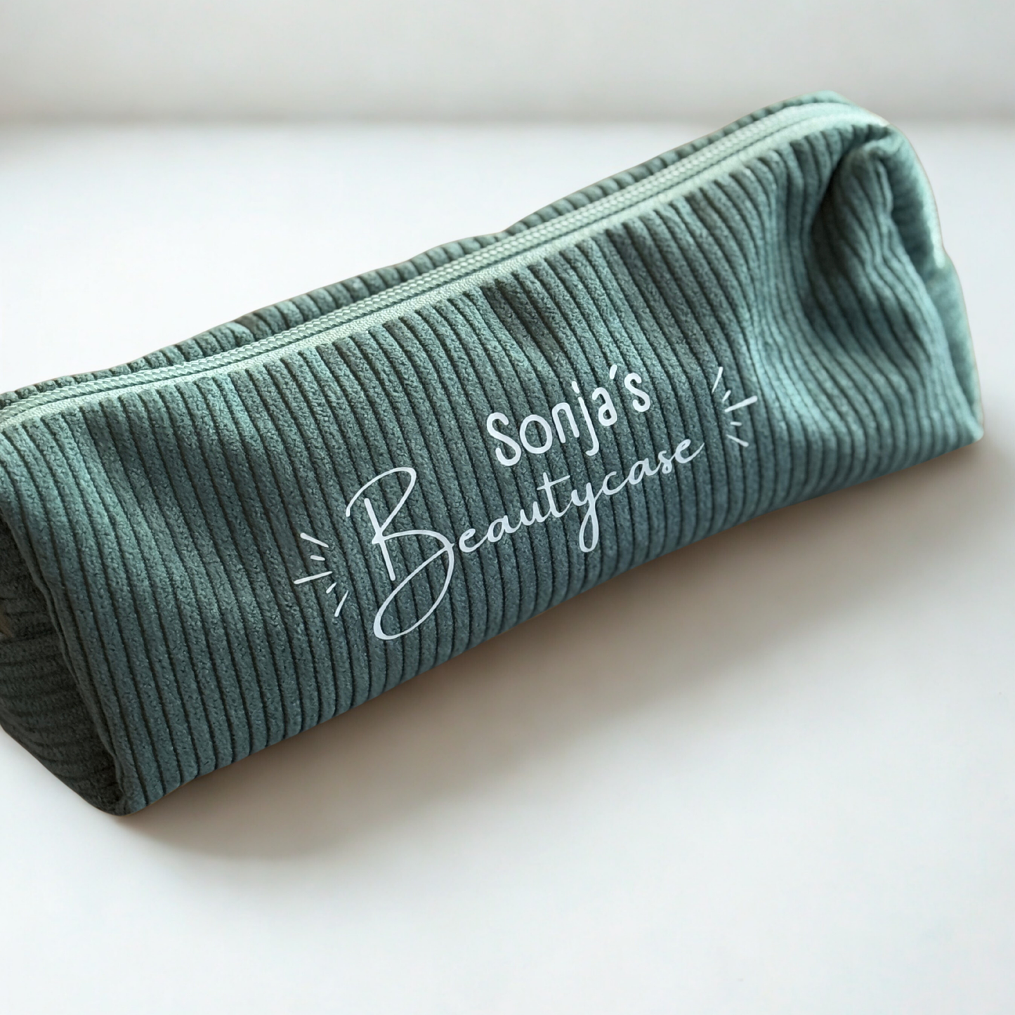 Personalisierte Cord-Kosmetiktasche | Beautycase mit Wunschname | 5 Farben