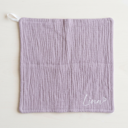 Personalisiertes Musselin Baby Waschtuch mit Namen