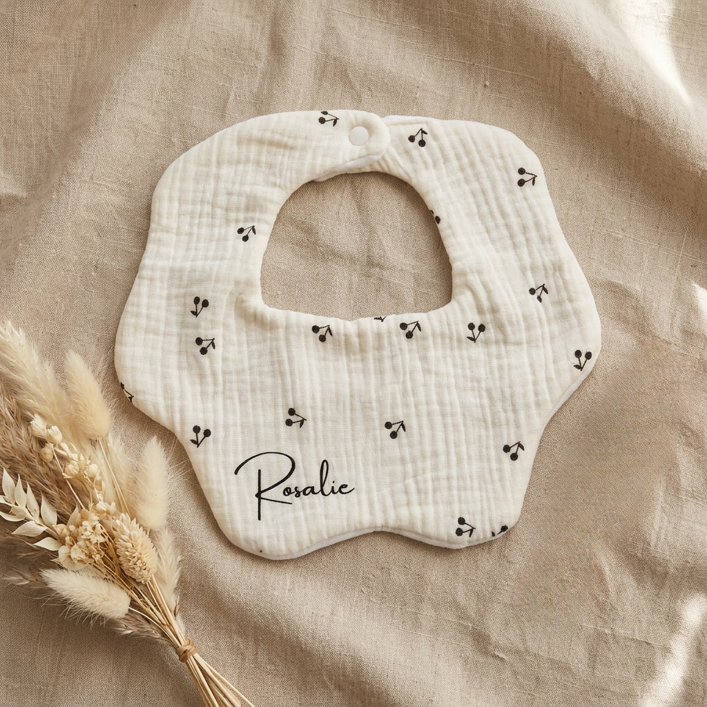 Personalisiertes Baby Halstuch aus Musselin mit Namen